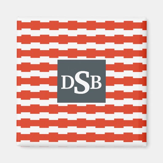 Monogram boxstrippatroon magneet (Voorkant)