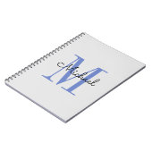 Monogram Boy Name Initiaal Blue Black Notitieboek (Linkerzijde)