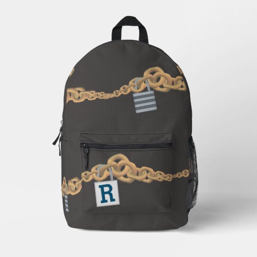 Monogram Boy's Chains & Lock thema Bedrukte Rugzak (Voorkant)