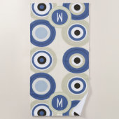 Monogram Boze Oog Retro Moderne Strandhanddoek Strandlaken (Voorkant)