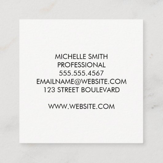 Monogram Bracket Vierkante Visitekaartje (Achterkant)