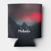 Monogram brandende wolken, mist en bergen blikjeskoeler (Voorkant)