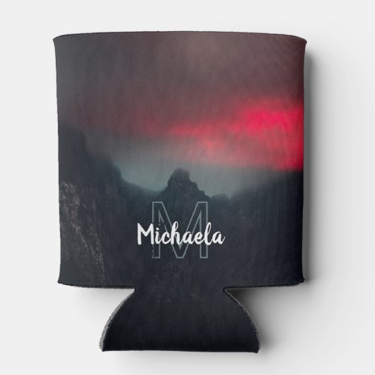 Monogram brandende wolken, mist en bergen blikjeskoeler (Achterkant)