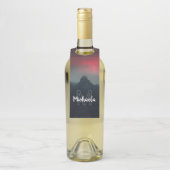 Monogram brandende wolken, mist en bergen flessenhanger (Op fles)