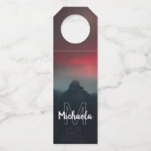 Monogram brandende wolken, mist en bergen flessenhanger (Achterkant)