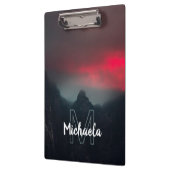 Monogram brandende wolken, mist en bergen klembord (Links)