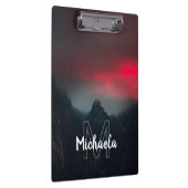 Monogram brandende wolken, mist en bergen klembord (Rechts)