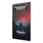 Monogram brandende wolken, mist en bergen mini klembord (Angled2)