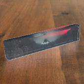 Monogram brandende wolken, mist en bergen naambordje (Zijkant)