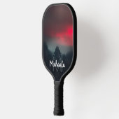 Monogram brandende wolken, mist en bergen pickleball paddle (Links)