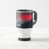 Monogram brandende wolken, mist en bergen reisbeker (Voorkant rechts)