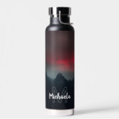 Monogram brandende wolken, mist en bergen waterfles (Links)