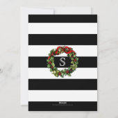 Monogram Brede Streep Kerstmisfoto Feestdagenkaart (Achterkant)