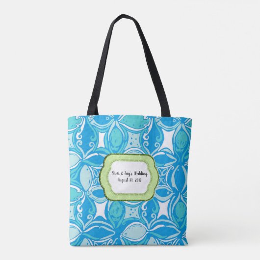 Monogram Bridal Party Geheugenontwerp Tote Bag (Achterkant)