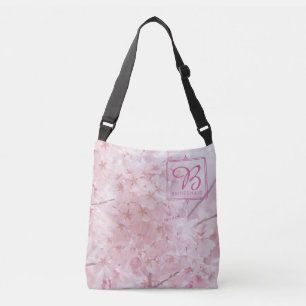 Monogram Bridesmaid Bleek roze Cherry Blossom Crossbody Tas