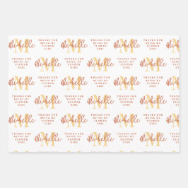 Monogram Bridesmaid Bloemenmeisje Maid Honor Bedan Inpakpapier Vel