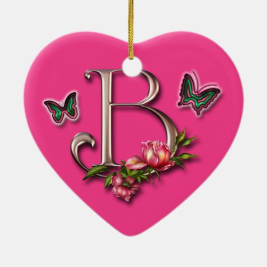 MONOGRAM BRIEF B - HARTSCHAP KERAMISCH ORNAMENT (Achterkant)