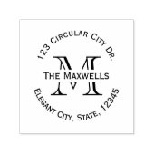 Monogram brief cirkel adres stempel (Design)