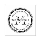 Monogram Brief Cirkel Punt Ronde Adres Stempel (Design)