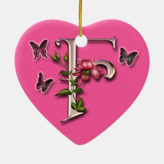 MONOGRAM BRIEF F - HARTSCHAP KERAMISCH ORNAMENT (Achterkant)