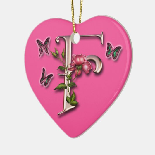 MONOGRAM BRIEF F - HARTSCHAP KERAMISCH ORNAMENT (Links)