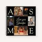 Monogram Brief Foto Opa Gift Notitieboek (Voorkant)