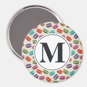 Monogram brief op kleurrijk Macaron patroon Magneet (Voorkant / Achterkant)