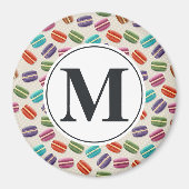 Monogram brief op kleurrijk Macaron patroon Magneet (Voorkant)