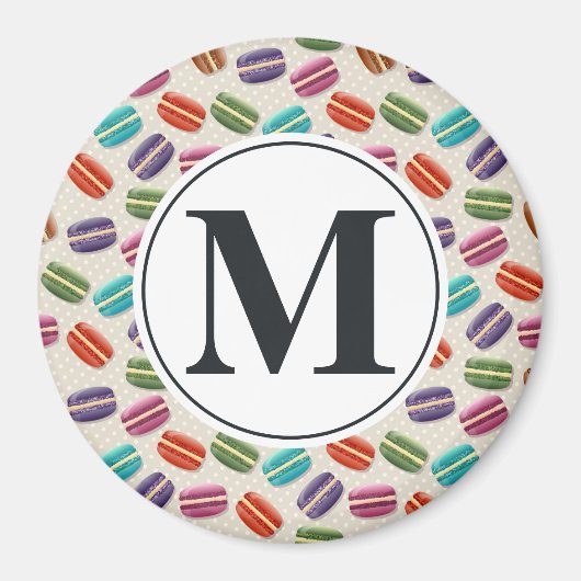 Monogram brief op kleurrijk Macaron patroon Magneet (Voorkant)