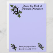 Monogram briefhoofd met letter A, personaliseer (Voorkant / Achterkant)