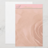 Monogram briefpapier vervaagd Roos op Bleek roze (Voorkant / Achterkant)