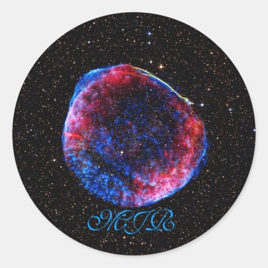 Monogram Brighest Supernova Ever afbeelding Ronde Sticker (Voorkant)