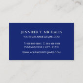 Monogram Bright Blauw Shell Patroon Visitekaartje (Achterkant)