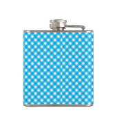 Monogram Bright Blue Gingham Pattern Heupfles (Achterkant)