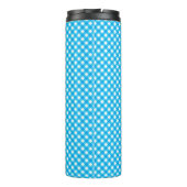 Monogram Bright Blue Gingham Pattern Thermosbeker (Achterkant)