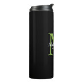 Monogram Bright Green Named thermosbeker (Gedraaid links)
