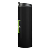 Monogram Bright Green Named thermosbeker (Geroteerd rechts)