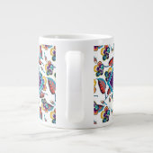Monogram | Bright Hibiscus Pattern Grote Koffiekop (Achterkant)