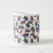 Monogram | Bright Hibiscus Pattern Grote Koffiekop (Voorkant)