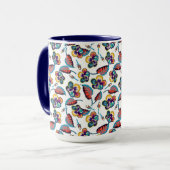 Monogram | Bright Hibiscus Pattern Mok (Voorkant links)