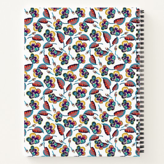 Monogram | Bright Hibiscus Pattern Notitieboek (Achterkant)