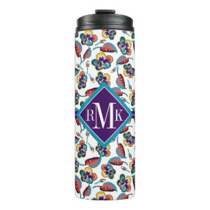 Monogram Bright Hibiscus Pattern Thermosbeker