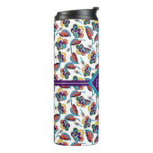 Monogram | Bright Hibiscus Pattern Thermosbeker (Gedraaid links)