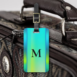 Monogram Bright Neon Turquoise Bagagelabel