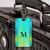 Monogram Bright Neon Turquoise Bagagelabel