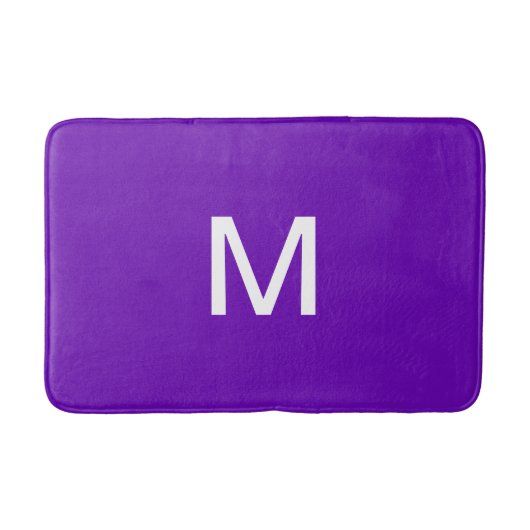 Monogram Bright Paars Wit Badmat (Voorkant)