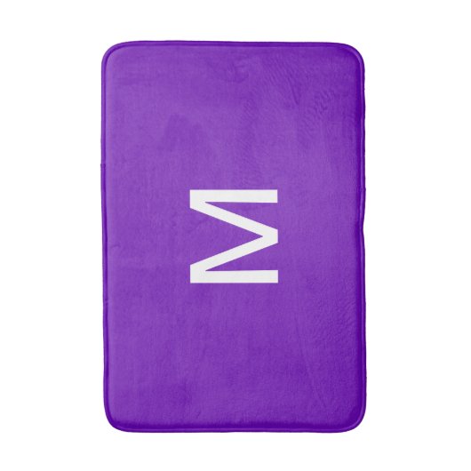 Monogram Bright Paars Wit Badmat (Voorkant Verticaal)