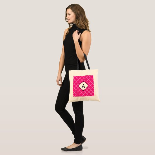 Monogram Bright Roze Canvas tas (Voorkant (model))