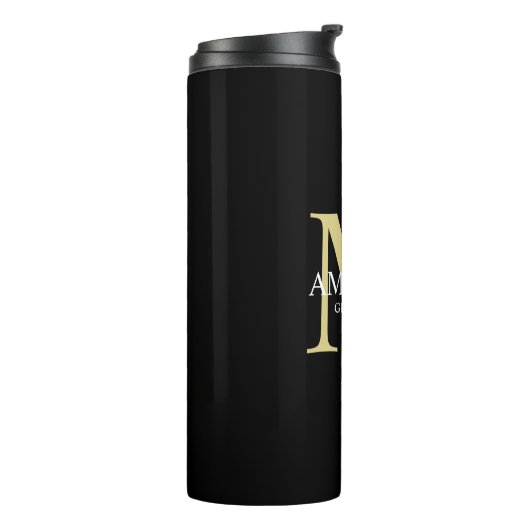 Monogram Bright Yellow Named thermal tumbler Thermosbeker (Gedraaid links)