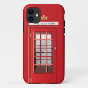  monogram Britse rode telefoondoos iPhone 11 Hoesje